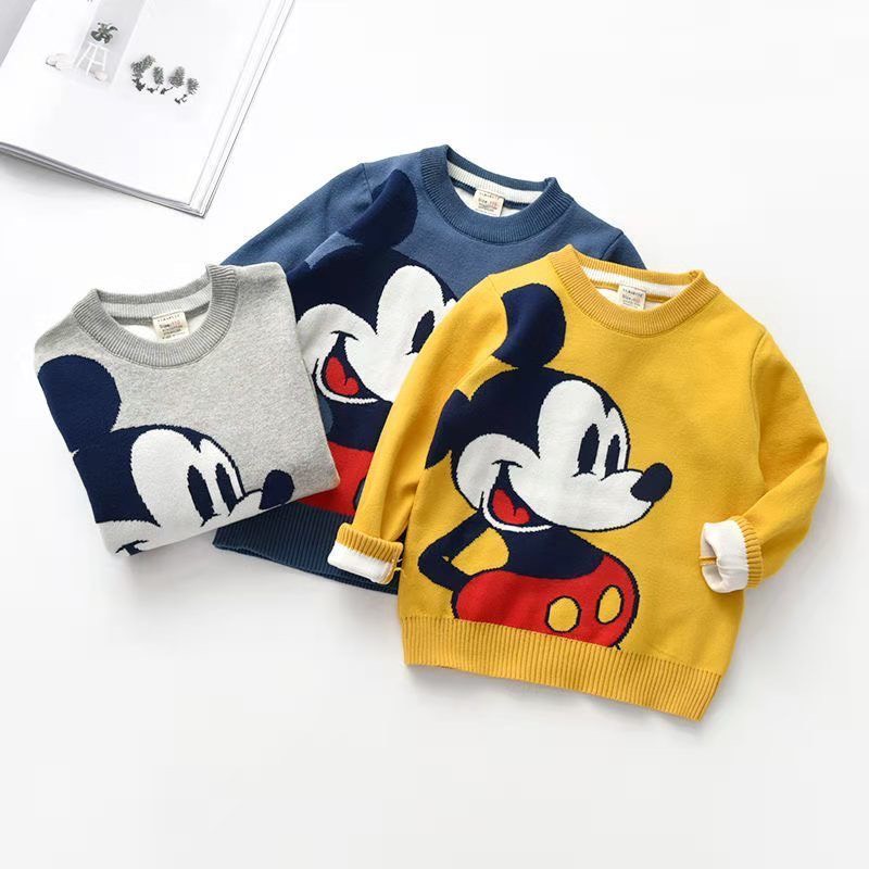 Áo Mickey thời trang dài tay trẻ em từ 1-8 tuổi