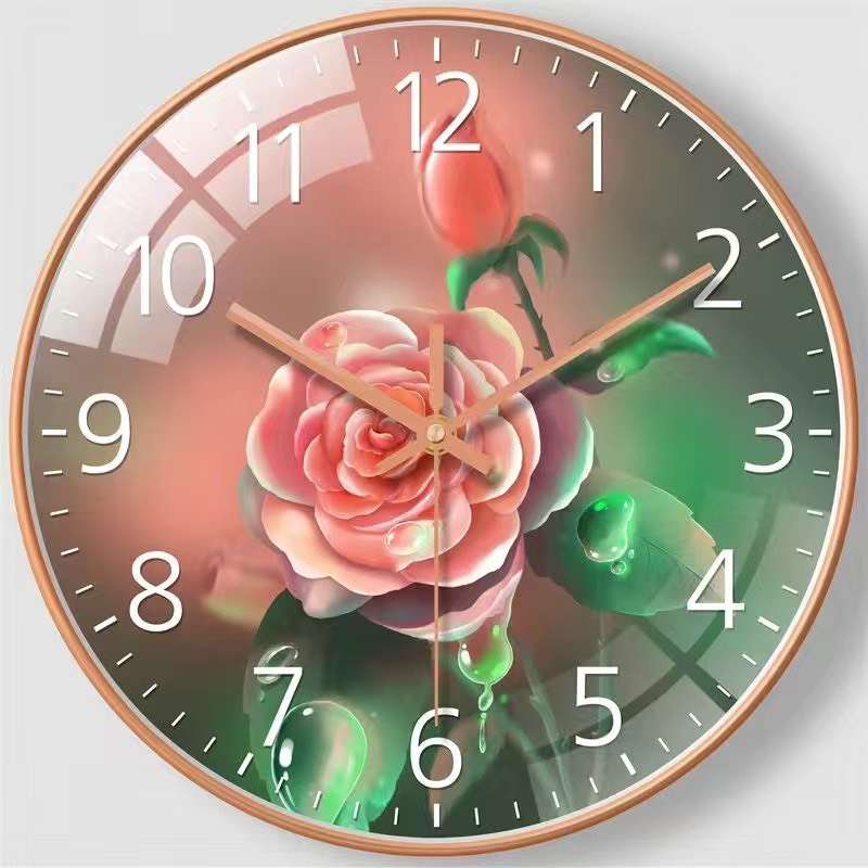 Đồng hồ treo tường hình bông hoa hồng 12inch