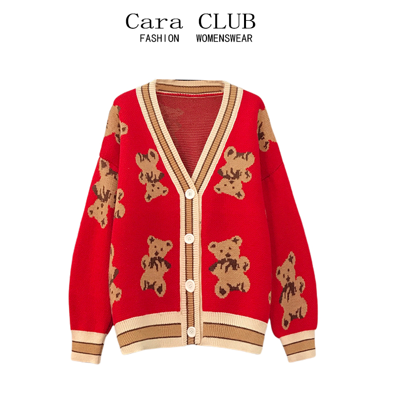 Áo khoác cardigan nữ hình gấu