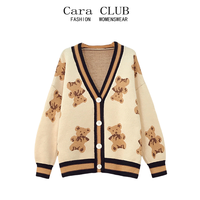 Áo khoác cardigan nữ hình gấu