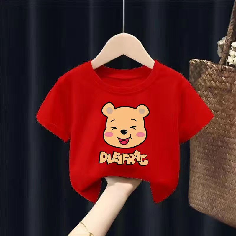 Áo thun ngắn tay hình gấu dành cho trẻ từ 90-150cm