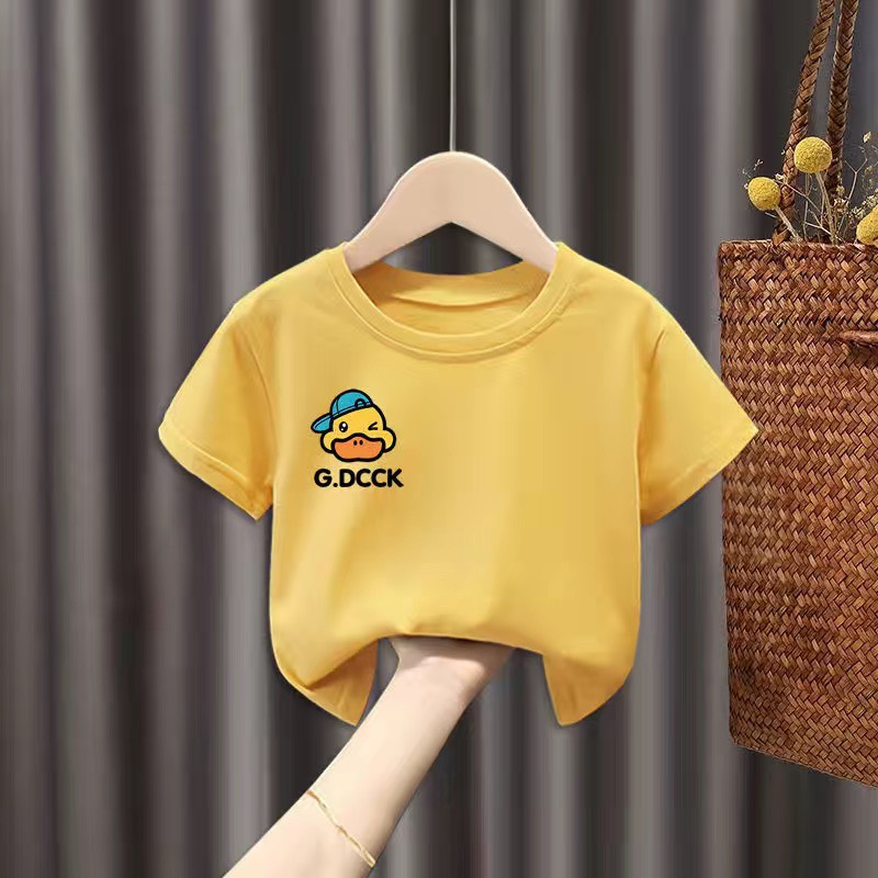 Áo thun ngắn tay trẻ em logo chú vịt (90-150cm)