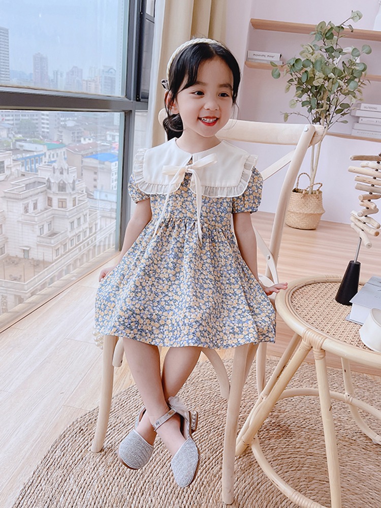 Váy hoa trẻ em gái 2022 mùa hè mới phiên bản Hàn Quốc